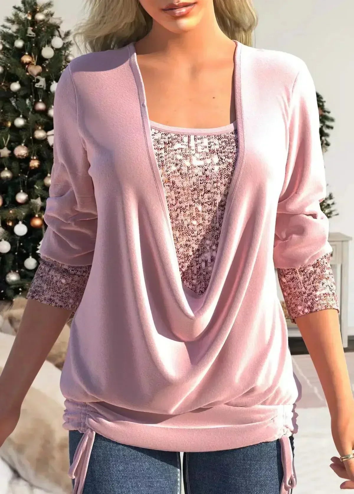 Glitter Glam: 6-Color Sequin Blouse for Elegant Parties