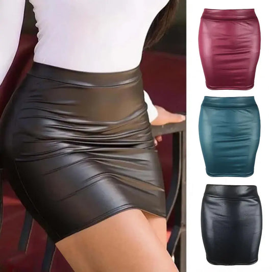 Women Mini Skirt Solid Color