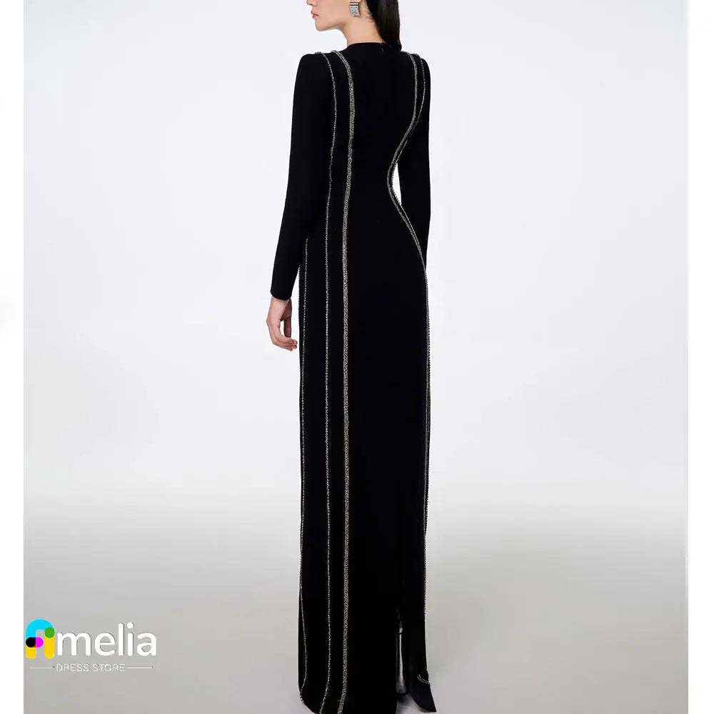 Amelia O-Neck Prom Dress Full Sleeves